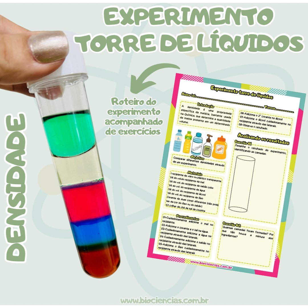 146-Experimento torre de líquidos (densidade)