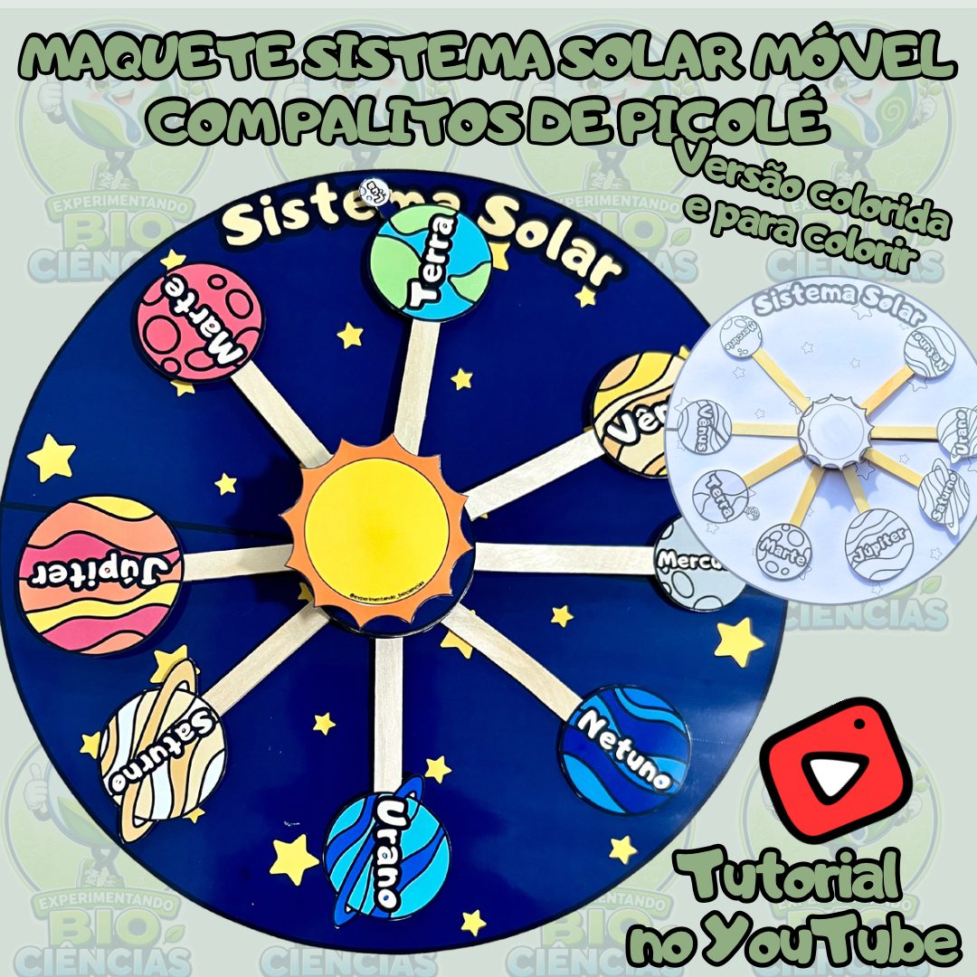 157-Maquete Sistema Solar móvel com palitos de picolé