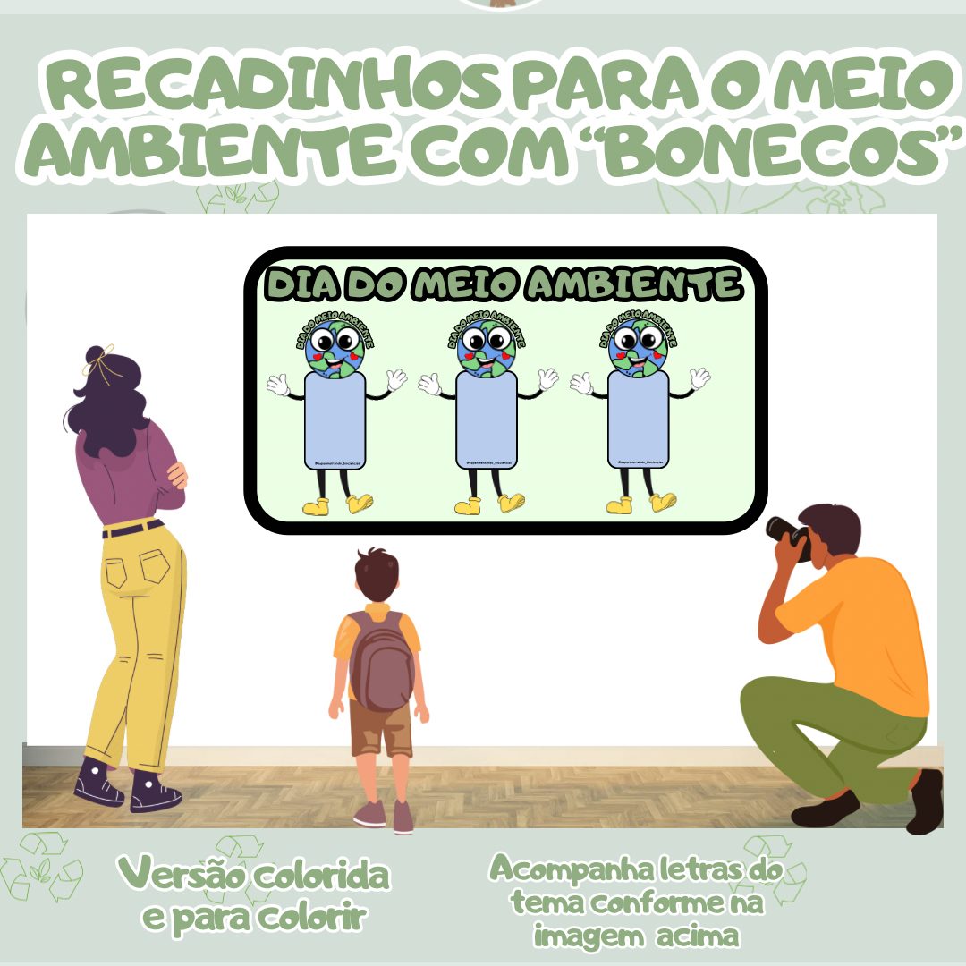 222-Painel recadinhos para o Meio Ambiente com bonecos
