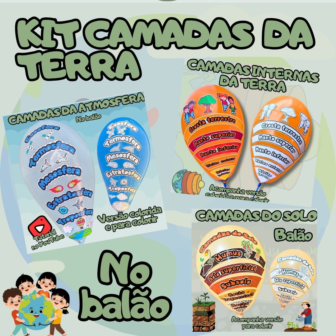 Kit 18: Camadas da Terra no balão